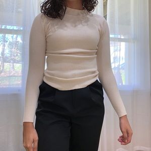 SOLD ON DEPOP.     Ribbed Mock Neck Sweater